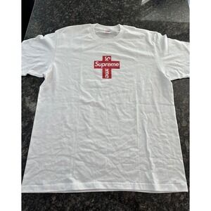 Supreme Cross Box Logo Tee White FW20 Mens XL Short Sleeve T-Shirt